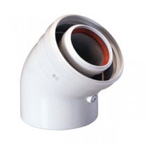 Baxi  Коаксиальный отвод полипропиленовый 45 , диам. 80/125 мм, HT